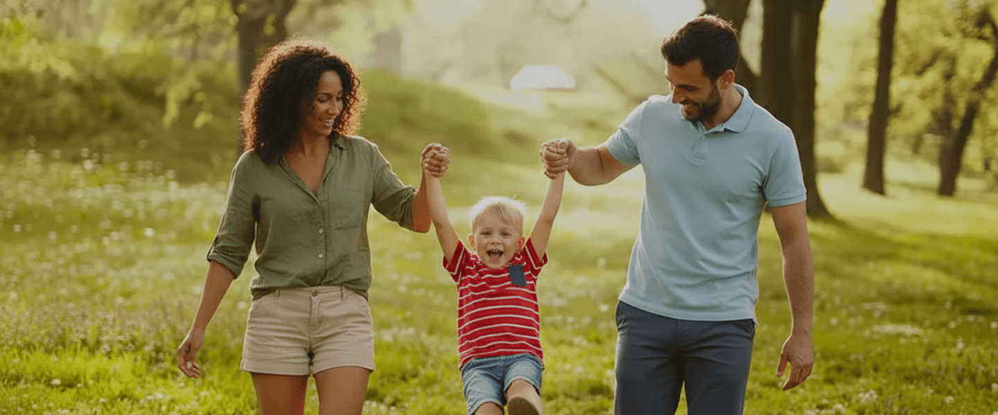 Happy family celebrating financial freedom